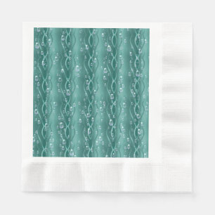 Guardanapo De Papel Gotas de chuva em metal verde