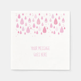 Guardanapo De Papel Gotas de chuva rosa bebê chá de bebê