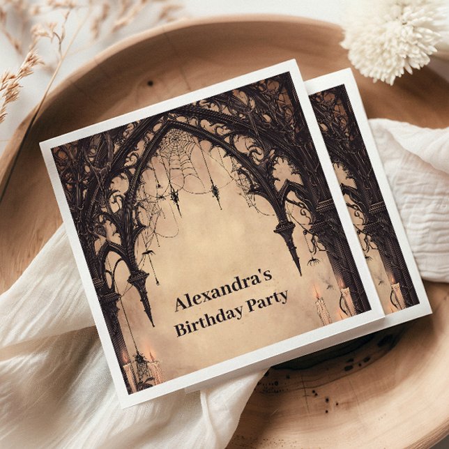 Guardanapo De Papel Gothic Arch Midnight Birthday (Criador carregado)