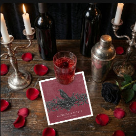 Guardanapo De Papel Gothic Black Raven Wine Darkly Ever After Wedding