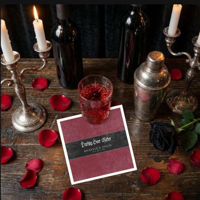 Guardanapo De Papel Gothic Black Raven Wine Darkly Ever After Wedding (Gothic Black Raven Wine Darkly Ever After Wedding Napkins)