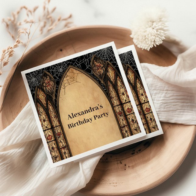 Guardanapo De Papel Gothic Cathedral Midnight Birthday (Criador carregado)