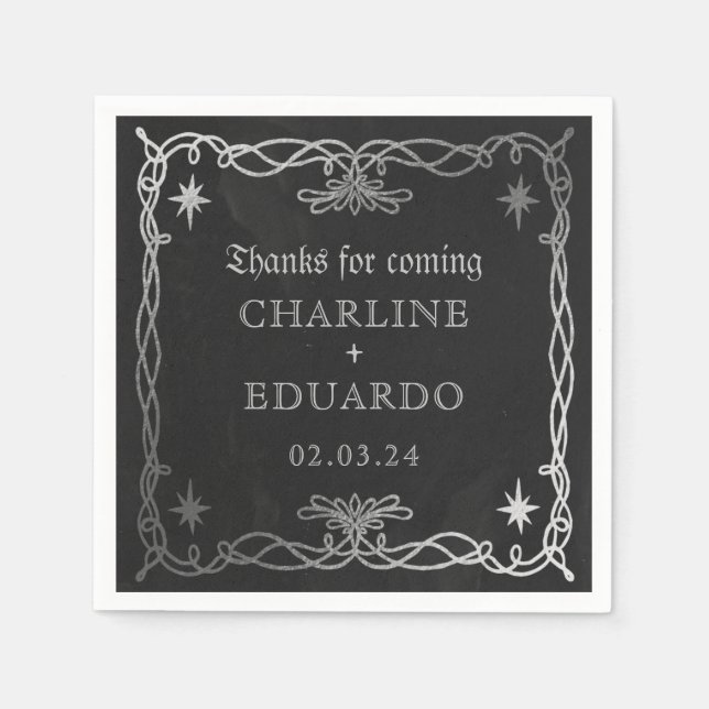 Guardanapo De Papel Gothic Celestial Fantasy Ivy Wedding (Frente)