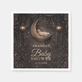 Guardanapo De Papel Gothic Crescent Moon Stars Baby Shower