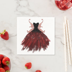 Guardanapo De Papel Gothic Fairy Crimson Gown Ovinos Vermelhos Profu
