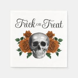 Guardanapo De Papel Gothic Floral Skull Trick Or Treat Halloween