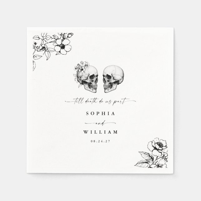 Guardanapo De Papel Gótica Maldita Caveira Até Morte Nos Partir Casame (Frente)