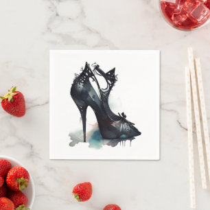 Guardanapo De Papel Gótico Vogue   Rasca de Teal e Estiletto de Altura