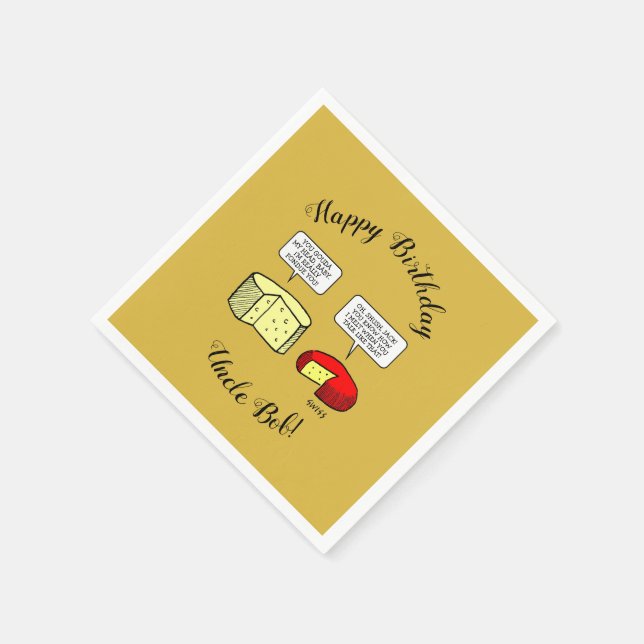 Guardanapo De Papel Gouda e Jack Cheese Provando Festa de aniversário (Canto)