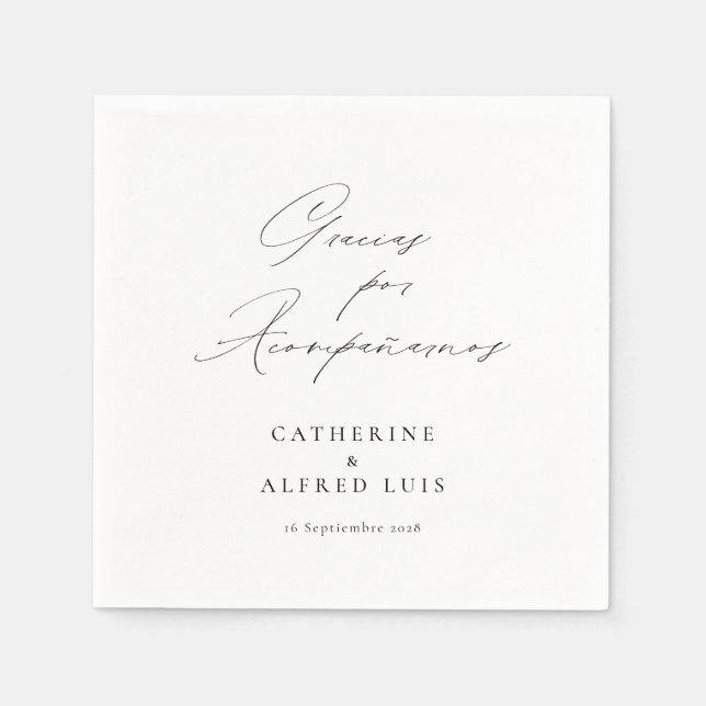 Guardanapo De Papel Gracias por Acompañarnos Nuestra Boda Wedding (Frente)