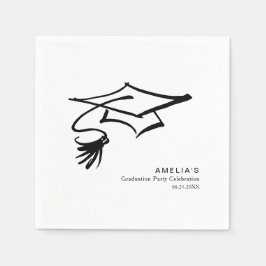 Guardanapo De Papel Grad Cap Simple Modern Graduation Party