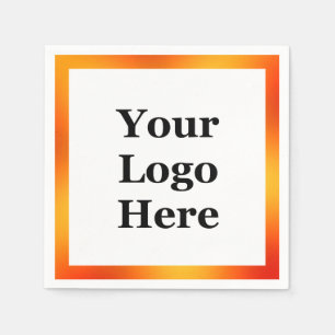 Guardanapo De Papel Gradação em branco e laranja comercial Seu logotip