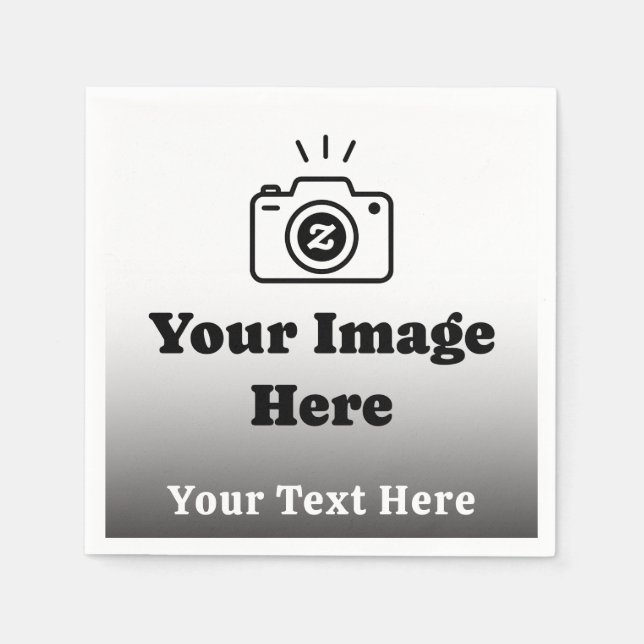 Guardanapo De Papel Gradiente de texto e imagem personalizados (Frente)