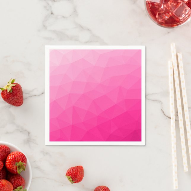 Guardanapo De Papel Gradiente Rosa Quente Padrão de Malha Geométrica (Insitu)