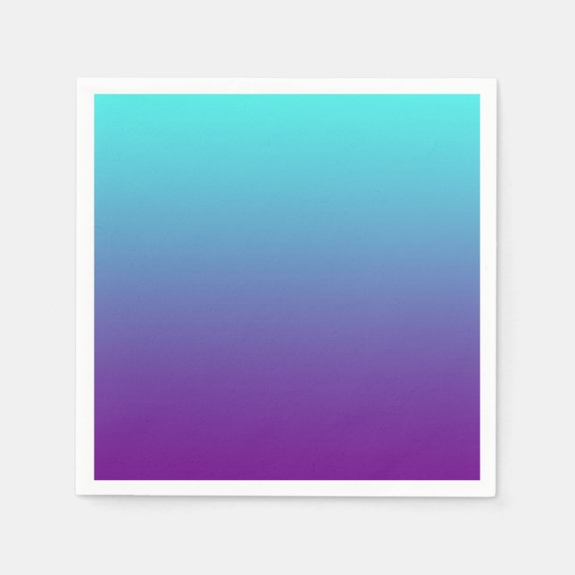 Guardanapo De Papel Gradiente Simples de Fundo Roxo Turquesa Azul (Frente)