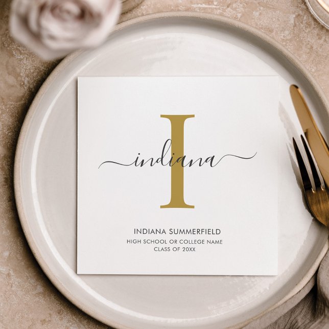 Guardanapo De Papel Graduação 2025 Monograma Nome Formando Parte Papel (Criador carregado)