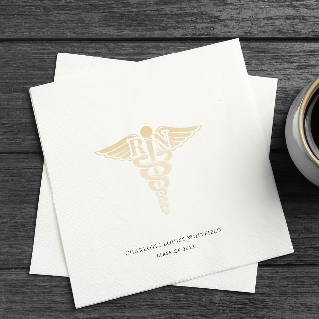 Guardanapo De Papel Graduação 2025 - Nurse Pinning Party Paper (Nurse Graduation Paper Napkin Personalized)