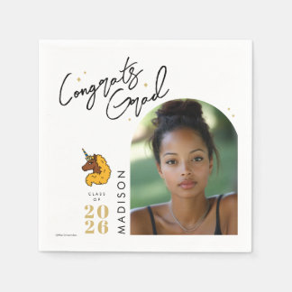 Guardanapo De Papel Graduação Amarelo Afro Unicorn