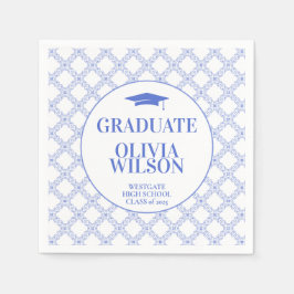 Guardanapo De Papel Graduação Azul Elegante Moderna