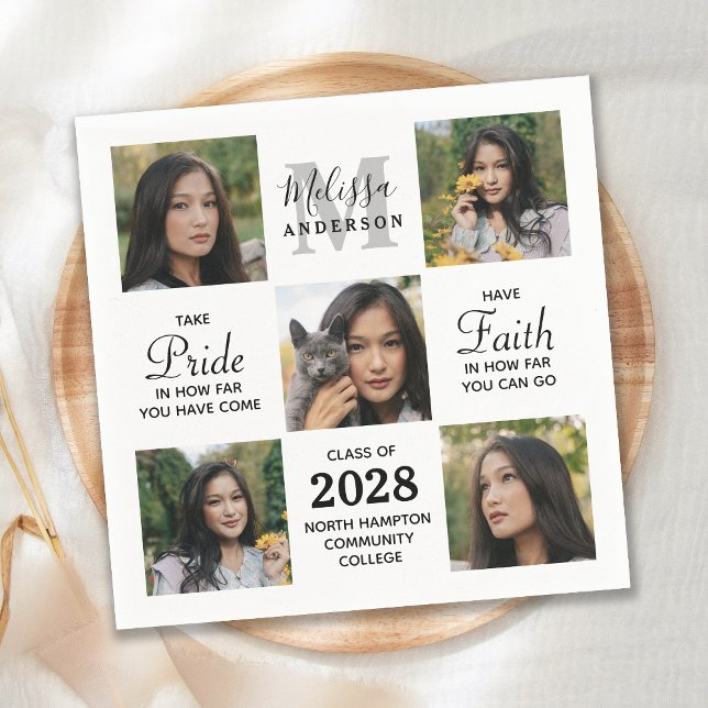 Guardanapo De Papel Graduação da Colagem de Fotos Inspiracional 5 do f (Criador carregado)