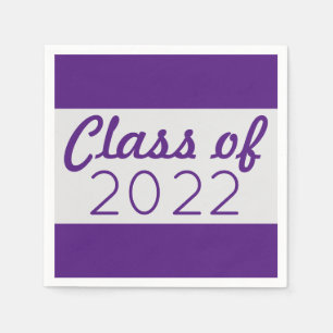Guardanapo De Papel Graduação de ano de classe roxo e prata
