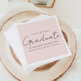 Guardanapo De Papel Graduação de Blush de Script Manuscrito Moderno