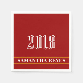 Guardanapo De Papel Graduação de cores Douradas e brancas/personalizad