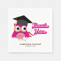 Graduação De Coruja De Formando Rosa, Muito Obriga