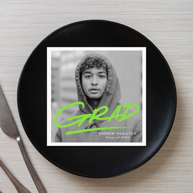 Guardanapo De Papel Graduação de Foto do Verde limão Dash Moderno (Criador carregado)