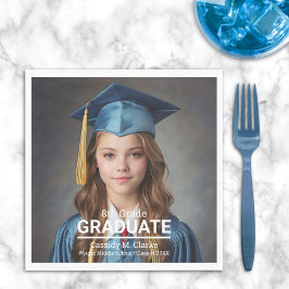 Guardanapo De Papel Graduação de Foto Minimalista do 8º ano
