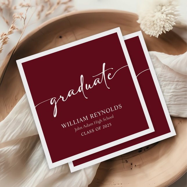 Guardanapo De Papel Graduação de Foto Simples de Script Moderno (Criador carregado)