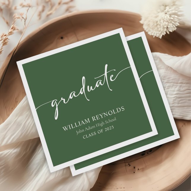 Guardanapo De Papel Graduação de Foto Simples de Script Moderno (Criador carregado)