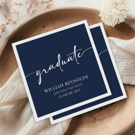 Guardanapo De Papel Graduação de Foto Simples de Script Moderno