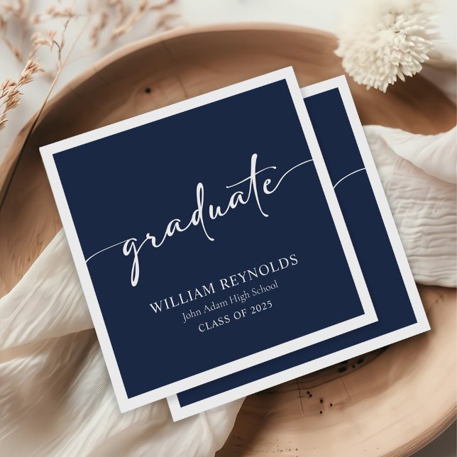 Guardanapo De Papel Graduação de Foto Simples de Script Moderno (Criador carregado)