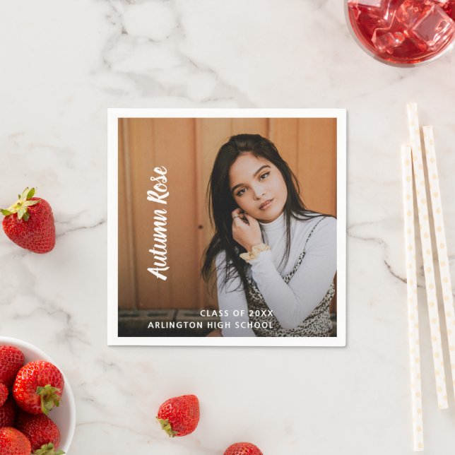 Guardanapo De Papel Graduação de Fotografias com Nome de Script Elegan (Insitu)