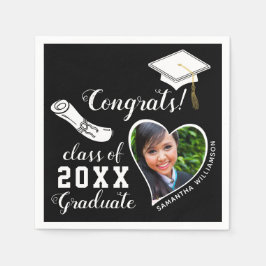 Guardanapo De Papel Graduação de fotos a preto e branco de Formando Cl