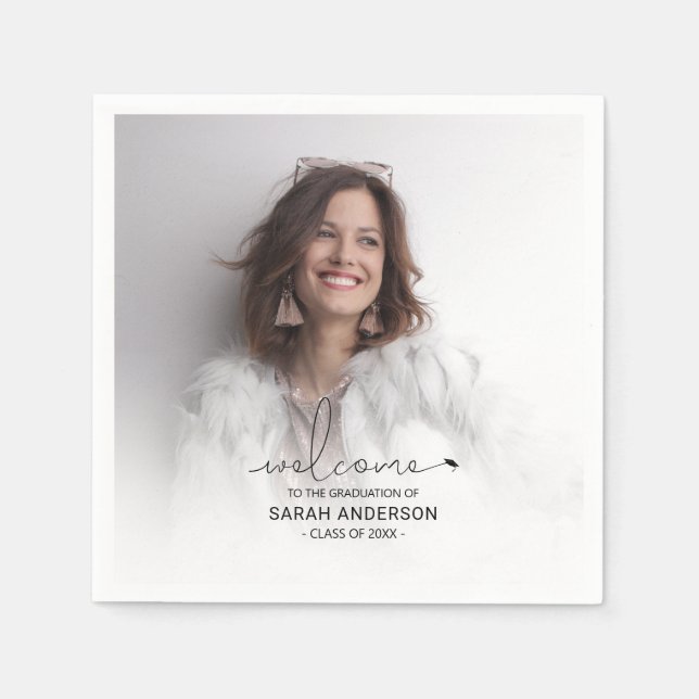 Guardanapo De Papel Graduação de Fotos Moderna (Frente)