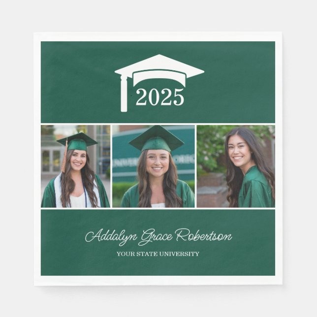 Guardanapo De Papel Graduação de Fotos na Green College (Frente)
