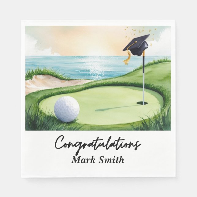 Guardanapo De Papel Graduação de Golfe para golfe no campo de golfe (Frente)
