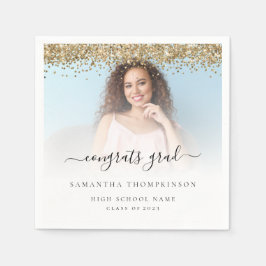 Guardanapo De Papel Graduação de Graduação do Dourado Glitter Photo 20
