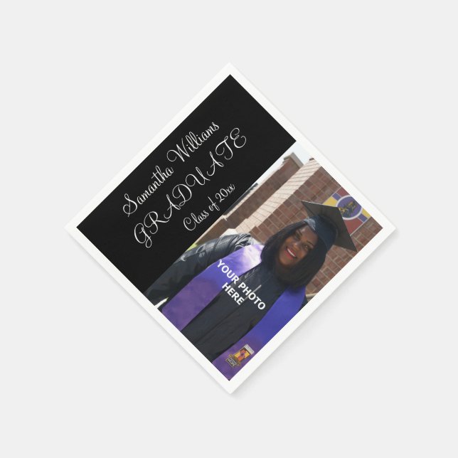 Guardanapo De Papel Graduação Elegante de Fotos para Mulheres (Canto)