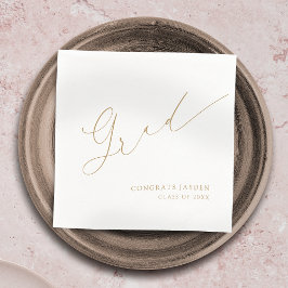 Guardanapo De Papel Graduação Elegante de Script Chic Moderno Minimali