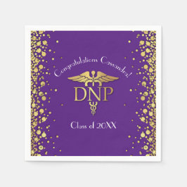Guardanapo De Papel Graduação em Prática de Enfermagem Roxo Dourado