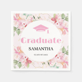 Guardanapo De Papel Graduação Floral Rosa 