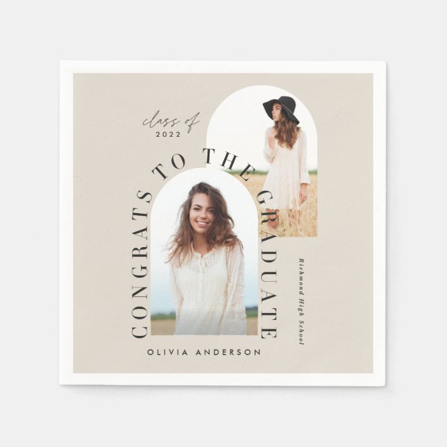 Guardanapo De Papel Graduação geométrica multiarco fotográfico moderna (Frente)