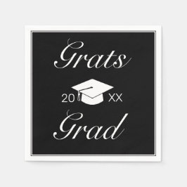 Guardanapo De Papel Graduação Mínima Moderna de Gratos Brancos Pretos