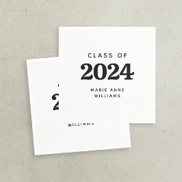 Guardanapo De Papel Graduação Mínima Moderna em Preto e Branco