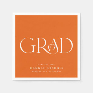 Guardanapo De Papel Graduação Moderna Elegante Tipo Laranja Napkins