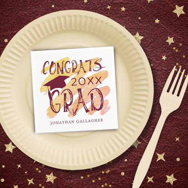 Guardanapo De Papel Graduação Moderna Graduação Formando Cores Persona (Criador carregado)