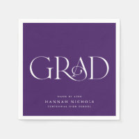 Graduação Moderna Tipo Elegante Purple Napkins